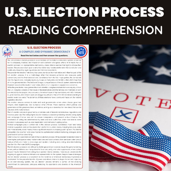 Preview of U.S. Election Process Reading Comprehension | Presidential and Midterm Elections