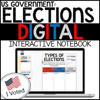 Preview of US Elections Digital Interactive Notebook Google Drive