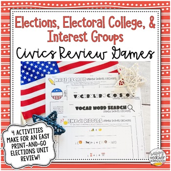 Preview of U.S. Elections, Electoral College, and Interest Groups Review Activities