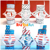 U.S. Flag Lanterns - both Full Color & B&W sets