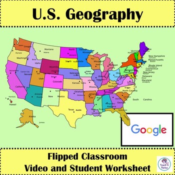 Preview of U.S. Geography Flipped Classroom Lesson Video & Student Worksheet Distance Learn