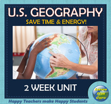 Preview of Intro to U.S. Geography Unit for 5th-7th Grade (2 weeks) PDF, PPT, Google Apps!