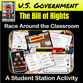 Preview of U.S. Government | Constitutional Amendments | Bill of Rights |  A Race Activity