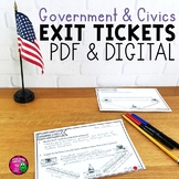 U.S. Government & Civics Exit Tickets Set - Digital & Printable