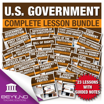 Preview of U.S. Government Complete Curriculum Digital Lessons and Activities Bundle