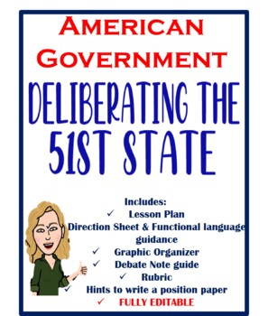 Preview of U.S. Government & Politics Civics 51st State Research Debate Activity Rubric