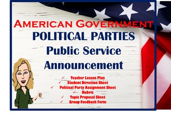 Preview of U.S. Government & Politics Group Activity Creating a PSA for Political Parties