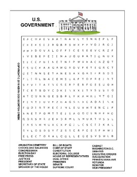 Preview of U.S. Government Word Search