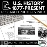 U.S. History 1877-Present Research Projects Bundle - Digit