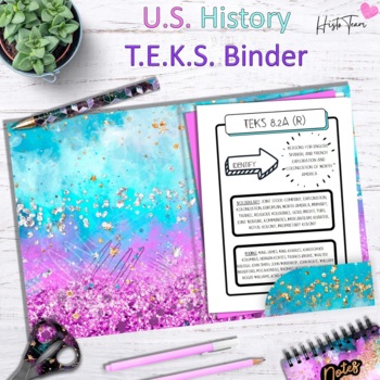 Preview of U.S. History 8th Grade Understanding the TEKS Binder For Texas Teachers