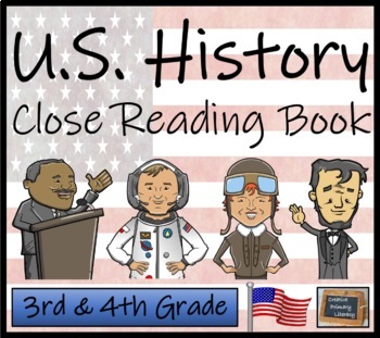 Preview of U.S. History Close Reading Comprehension Activity Book | 3rd Grade & 4th Grade