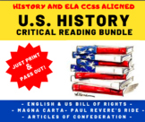U.S. History Critical Reading Bundle! ELA/History