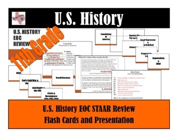 Preview of U.S. History from 1877 - EOC STAAR Review Flashcards and Presentation