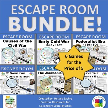 Preview of U.S. History Escape Room BUNDLE