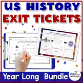 US History Exit Ticket Bundle | Digital and Printable | Mi