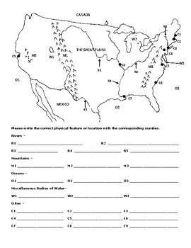 Print Map Quiz: relieve de américa (geografia e historia