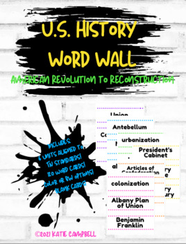 Preview of U.S. History "Government" Word Wall - Unit 2 (of 6)