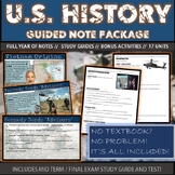 U.S. History Guided Notes  (Full Year / Study Guides/ Exam