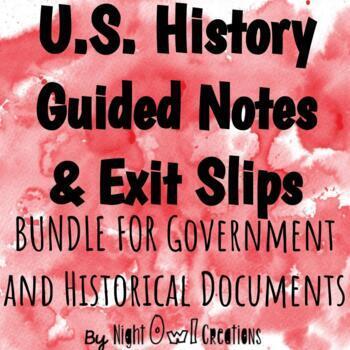 Preview of 5th Grade Social Studies - Guided Notes BUNDLE Government & Historical Documents