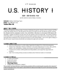U.S. History I Syllabus & Course Outline