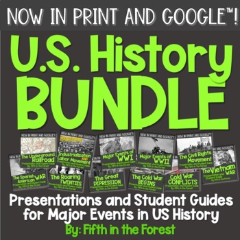 Preview of US History BUNDLE: PowerPoints PLUS Student Guides for Distance Learning