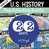 American History Map Activities Bundle for U.S. History Un
