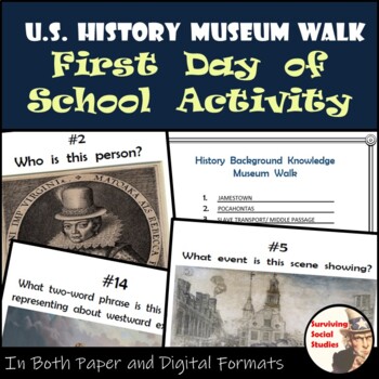 U.S History Museum Walk - First Day of School Activity - Paper 