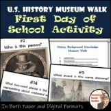 U.S History Museum Walk - First Day of School Activity - P