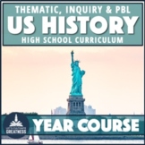 US History Thematic Inquiry PBL Full Course Bundle Print &