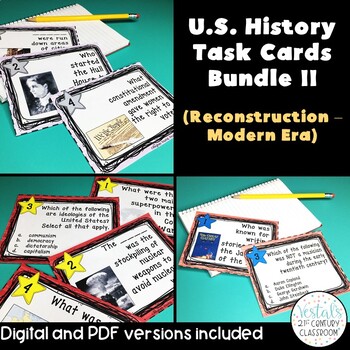 Preview of U.S. History Task Card Bundle Part 2 {Digital & PDF Included}
