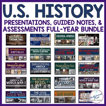Preview of U.S. History Presentation Notes Test Bundle American History Course