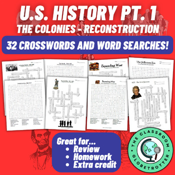 Preview of U.S History Pt. 1 - Colonies to Reconstruction | Vocabulary Activities Bundle