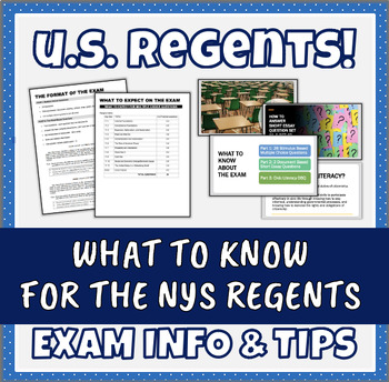 Preview of U.S. History Regents Exam - NYS Regents. Exam Info & Tips!