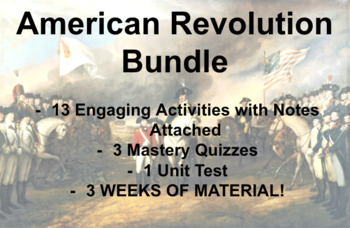 Preview of U.S. History Revolutionary War Unit 2 Bundle