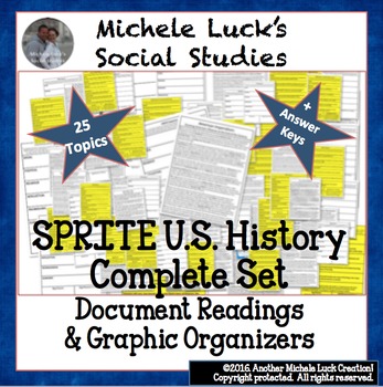 Preview of U.S. History SPRITE Reading Writing & Social Studies Great for Online Learning