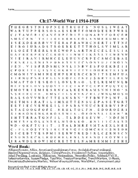 world history word search puzzle