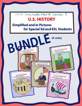 Preview of U.S. History Simplified in Pictures For Special Ed and ESL/ELL BUNDLE