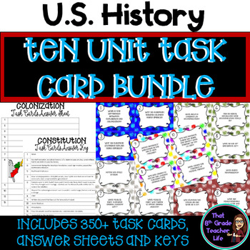 Preview of U.S. History Task Card Bundle