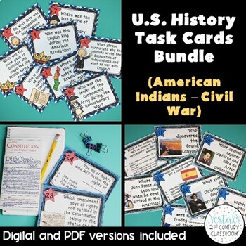 Preview of U.S. History Task Cards Bundle Part 1 {Digital & PDF Included}