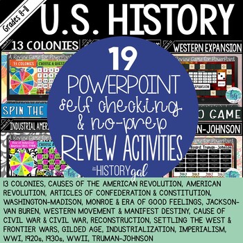 U.S. History Test Prep Review Games for PowerPoint by History Gal