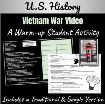 Preview of U.S. History | Cold War | Vietnam War | A Video Activity