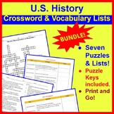 U.S. History Vocabulary & Crosswords Bundle-Reconstruction