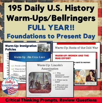 Preview of U.S. History Warm-Ups (Bellringers): Full Year!