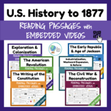 US History to 1877 :: Digital + Printable Reading Passages