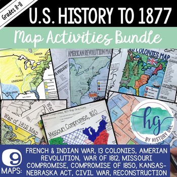Preview of American History to 1877 Map Activities Bundle for U.S. History Units & Lessons