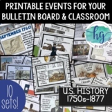 U.S. History to 1877 Timeline Printable Bundle for Bulleti