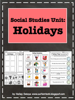 Preview of U.S. Holidays: Social Studies Unit for Kids with Autism