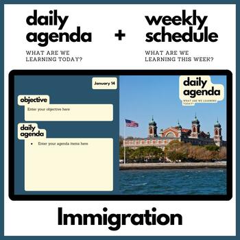 Preview of U.S. Immigration Themed Daily Agenda + Weekly Schedule for Google Slides