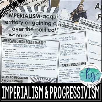 Preview of U.S. Imperialism and Progressive Movement (1850s-1917) PowerPoint & Guided Notes