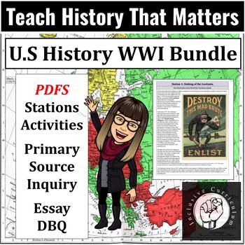 Preview of U.S. Joins WWI Activities Bundle: M.A.I.N. Causes, Espionage Sedition Acts PDFs